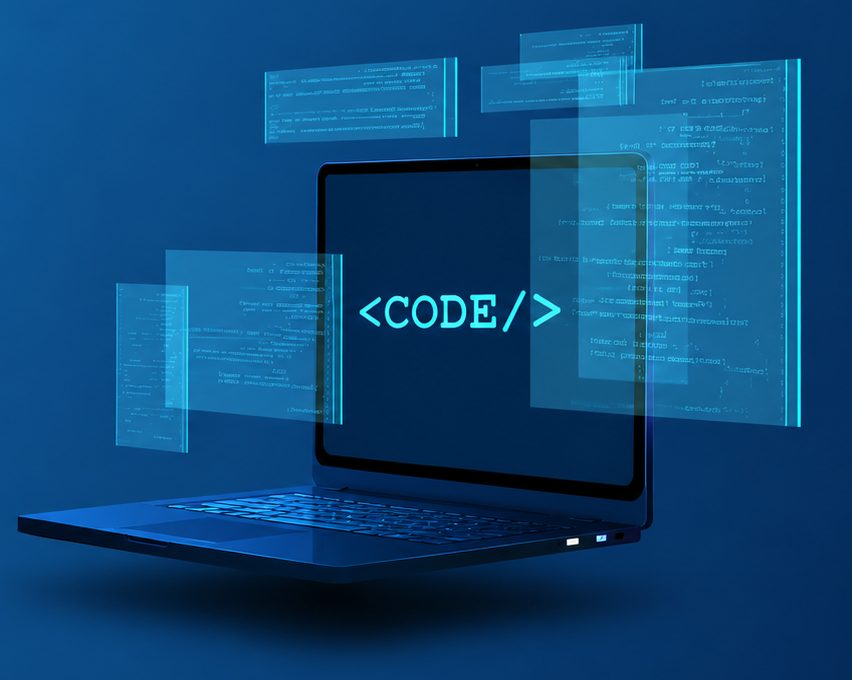 Laptop running code